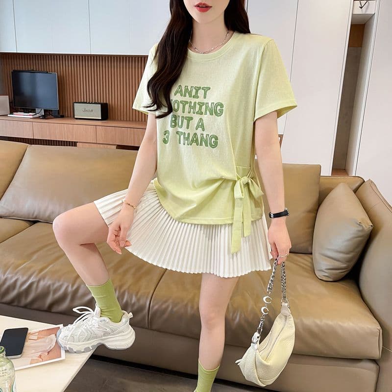 실사 얼음 센스 눈꽃 면 사탕 색상 반팔 셔츠 여성 여름 드레스 반팔 얇은 스타일 스트랩 루즈핏 작은 키 맨위 상세 이미지 23