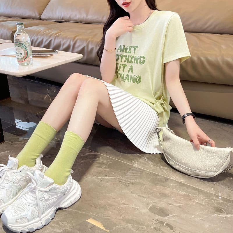 실사 얼음 센스 눈꽃 면 사탕 색상 반팔 셔츠 여성 여름 드레스 반팔 얇은 스타일 스트랩 루즈핏 작은 키 맨위 상세 이미지 28