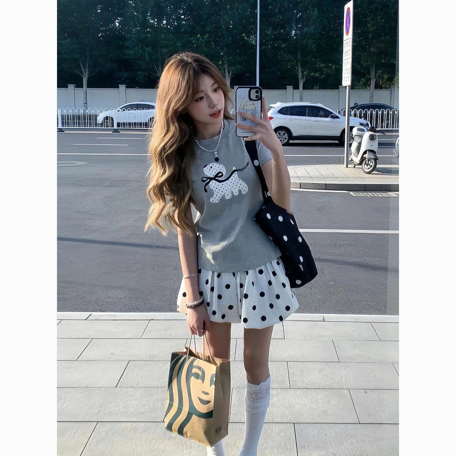 긍정적 인 어깨 국방 면 강아지 회색 반팔 티셔츠 여성 여름 2026 새로운 디자인 센스 작은 대중 루즈핏 슬림해 보이는 맨위 이미지 3