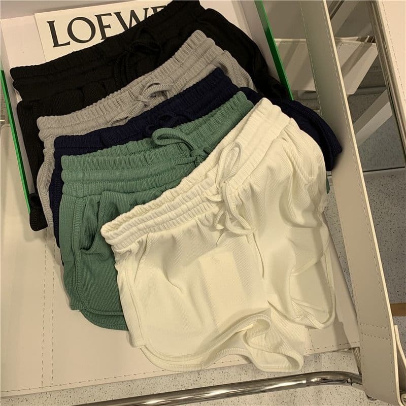 가정 파자마 바지 운동 반바지 여성 여름 ins 트렌디 일본식 바지 캐주얼 하이웨이스트 루즈핏 슬림해 보이는 와이드 레그 팬츠 상세 이미지 16