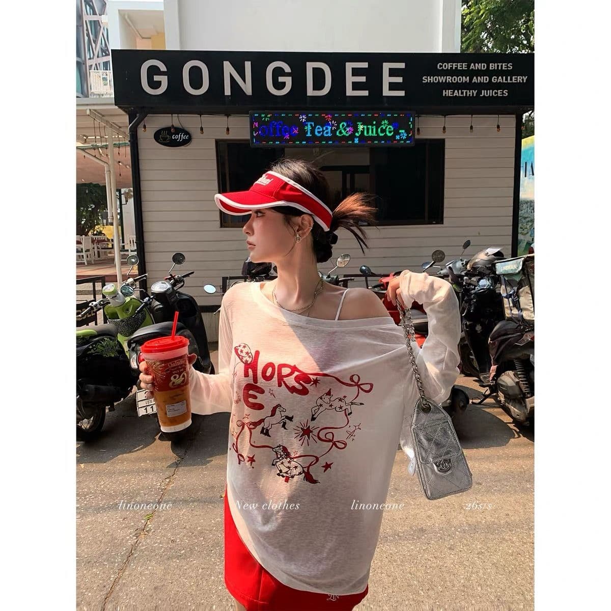 65 면 2026 새로운 다용도 비스듬한 칼라 여성 의류 맨위 티셔츠 자외선 차단 기본 셔츠 블라우스 통기성 이미지 2