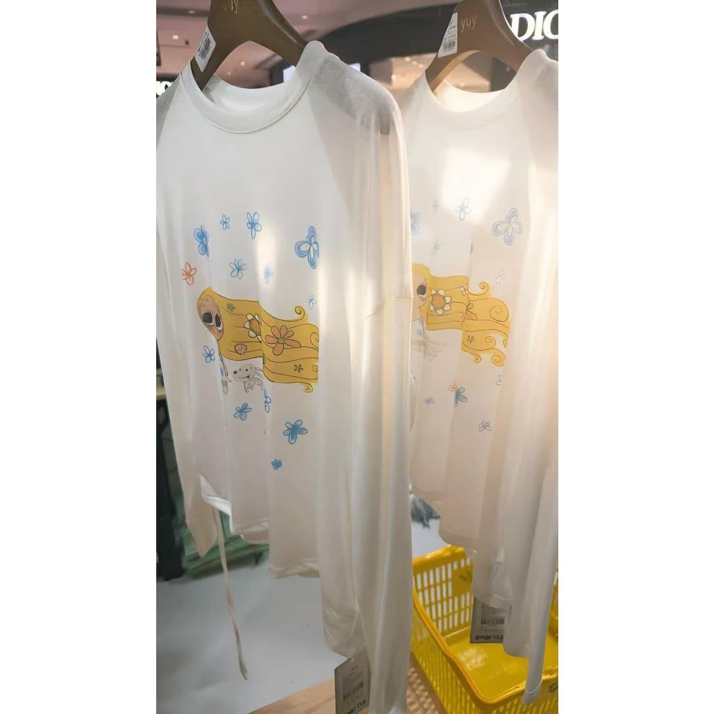 65 면 눈꽃 면 느슨함 센스 만화 프린트 긴팔 티셔츠 여성 여름 느긋한 얇은 스타일 자외선 차단 블라우스 맨위 상세 이미지 3