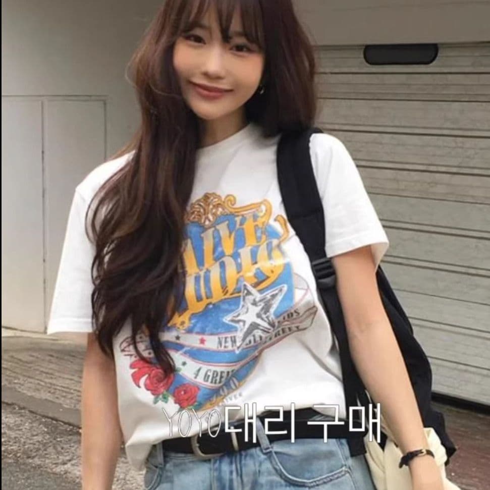 95 면 2026 새로운 다용도 루즈핏 패션 트렌드 캐주얼 라운드 넥 프린트 반팔 티셔츠 여성 셔츠 상세 이미지 2