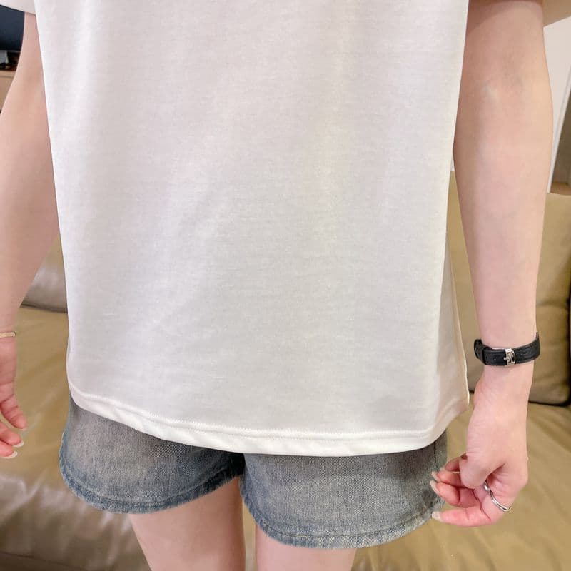 실사 180g 남자 바 면 반팔 티셔츠 여성 여름 얇은 스타일 무거운 작업 자수 POLO 칼라 루즈핏 작은 키 맨위 상세 이미지 32