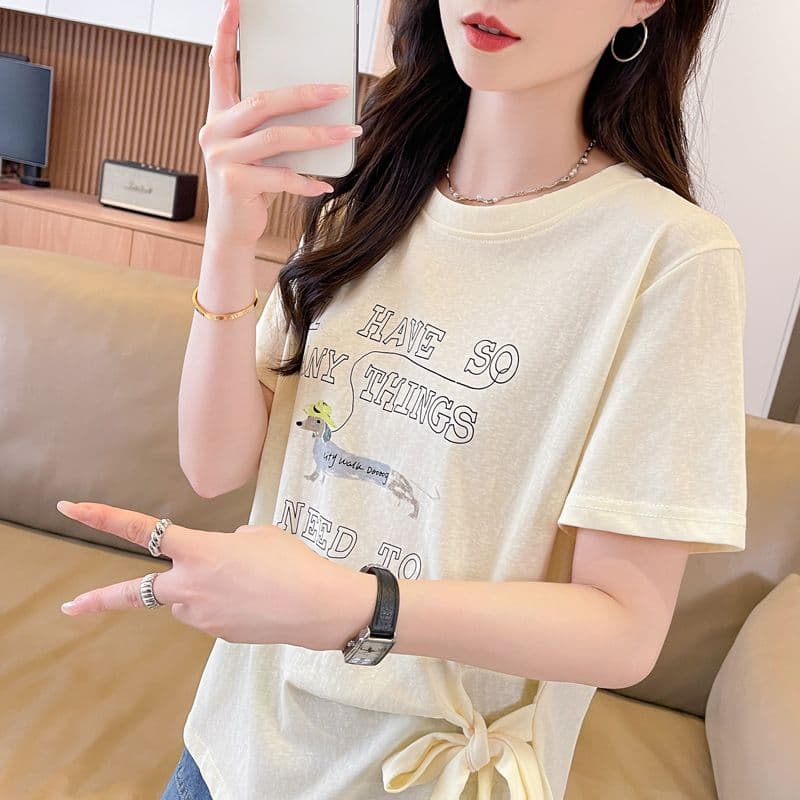 실사 얼음 센스 눈꽃 면 사탕 색상 반팔 셔츠 여성 여름 드레스 반팔 얇은 스타일 스트랩 루즈핏 작은 키 맨위 상세 이미지 17