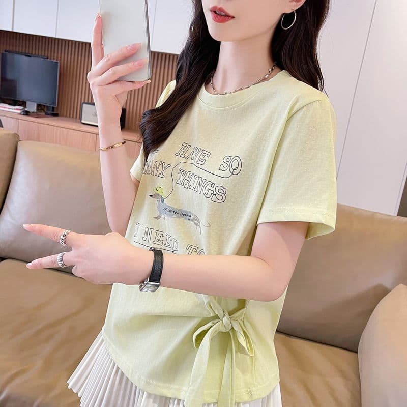 실사 얼음 센스 눈꽃 면 사탕 색상 반팔 셔츠 여성 여름 드레스 반팔 얇은 스타일 스트랩 루즈핏 작은 키 맨위 상세 이미지 26