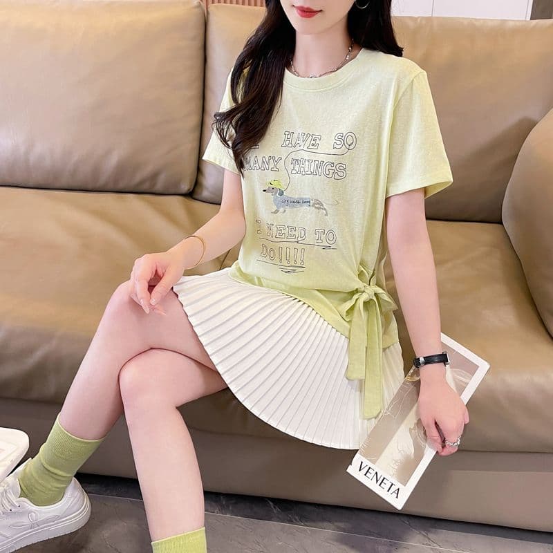 실사 얼음 센스 눈꽃 면 사탕 색상 반팔 셔츠 여성 여름 드레스 반팔 얇은 스타일 스트랩 루즈핏 작은 키 맨위 상세 이미지 28