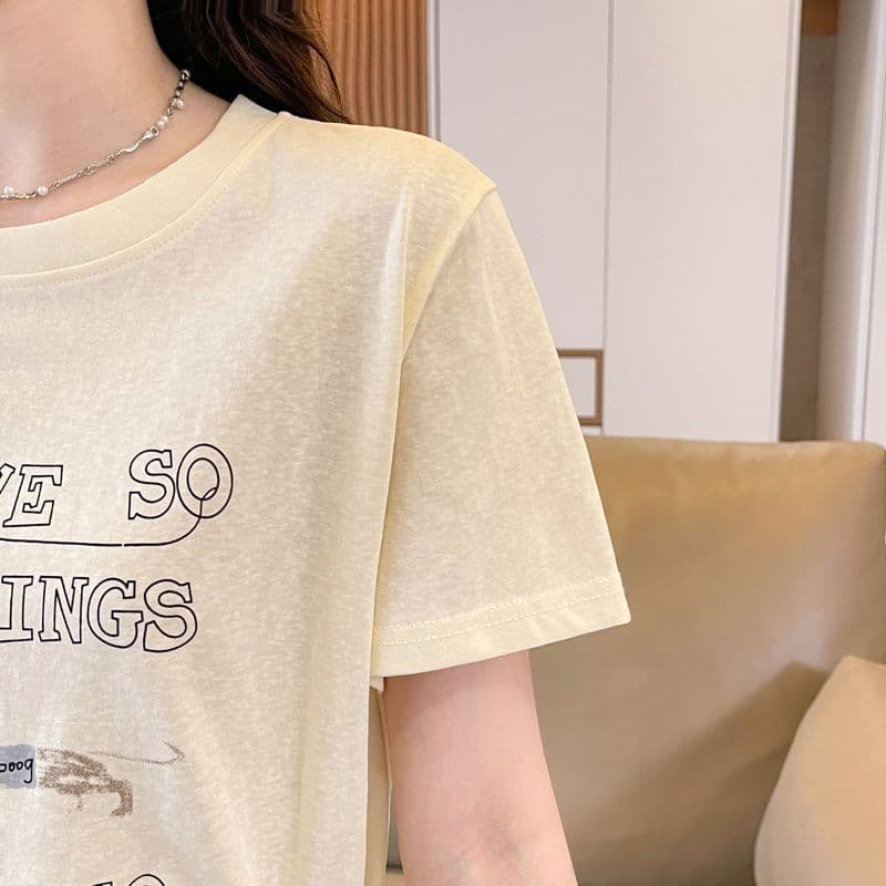 실사 얼음 센스 눈꽃 면 사탕 색상 반팔 셔츠 여성 여름 드레스 반팔 얇은 스타일 스트랩 루즈핏 작은 키 맨위 상세 이미지 31