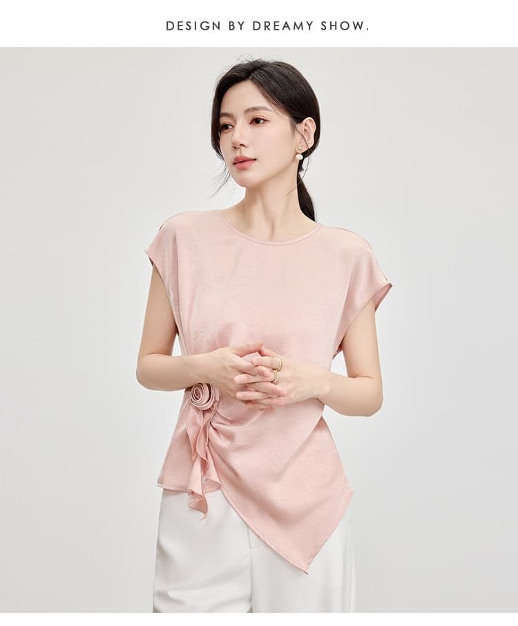 2026 여름 새로운 박쥐 셔츠 반팔 새틴 셔츠 여성 셔츠 외국 가스 작은 셔츠 셔츠 표지 배 슬림해 보이는 다용도 상세 이미지 30