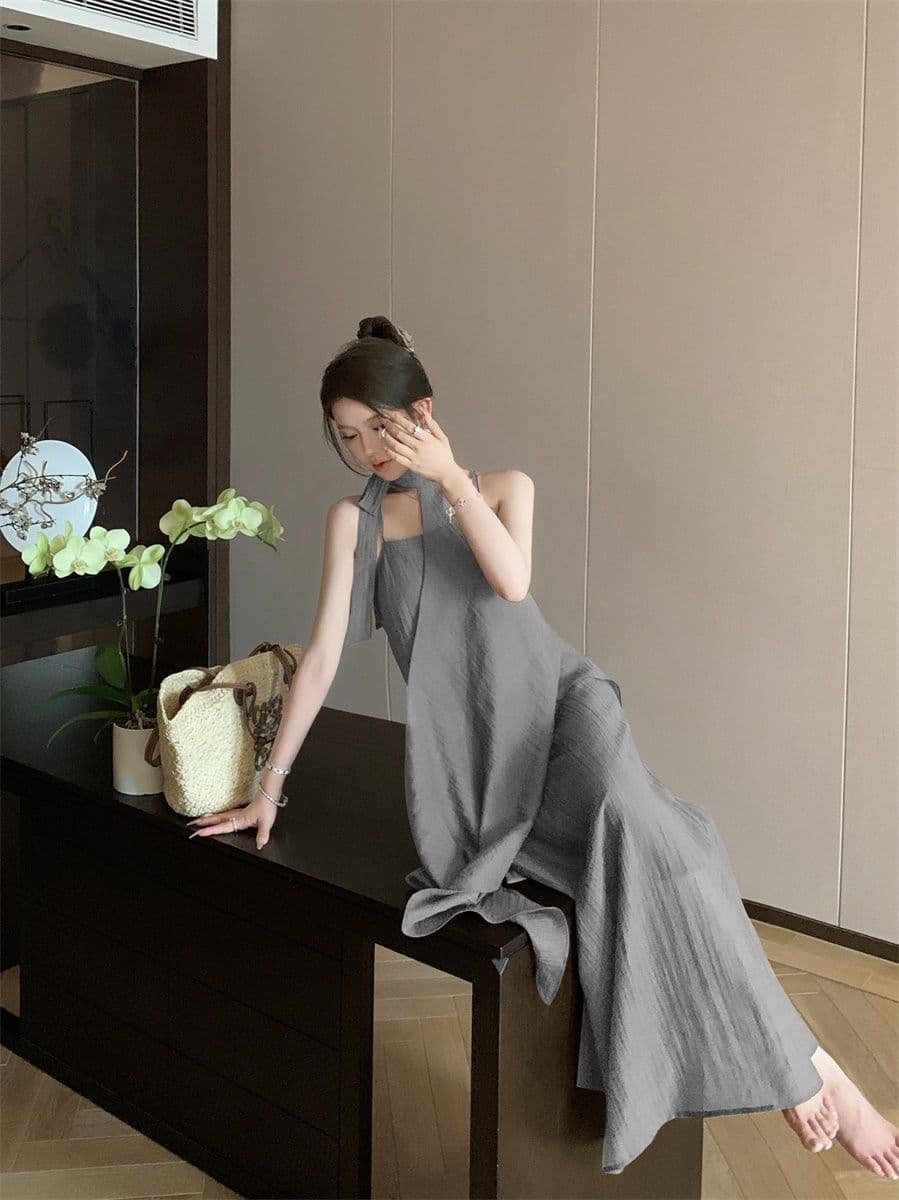 디자인 센스 프랑스식 레트로 드레스 여름 2026 빛 요리 한 바람 명문 여성 슬립 드레스 Chic 행침 상세 이미지 3