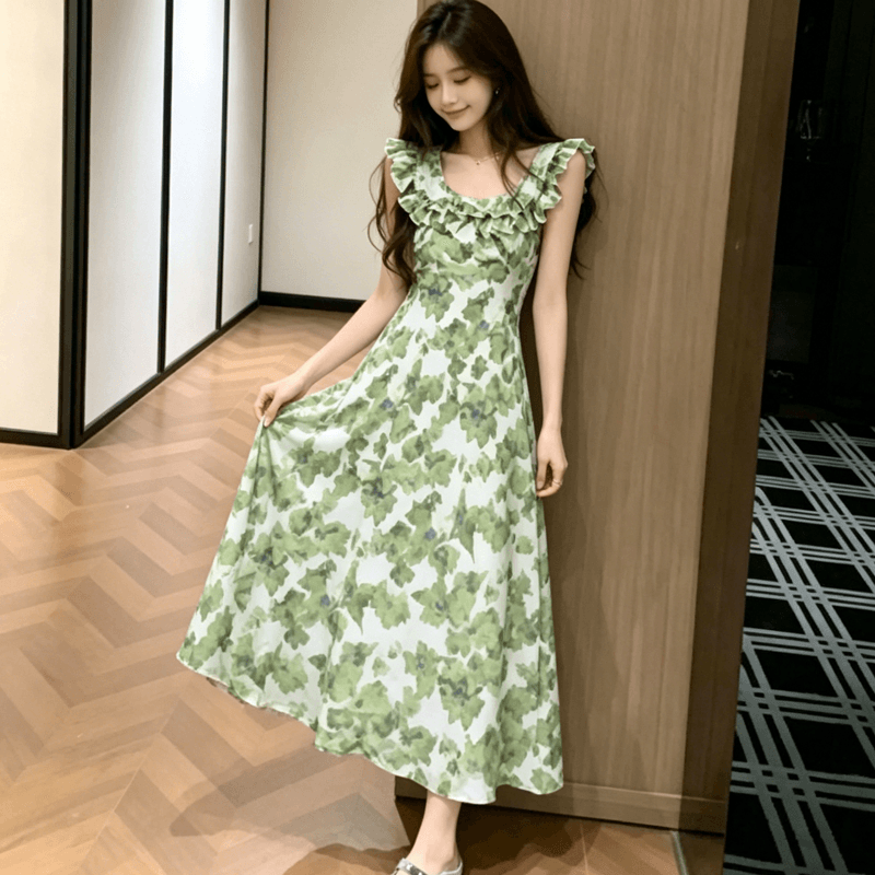 2026 년 새로운 초여름 자이언트 잘 생긴 miu 부서 착용 가져 가라. 작은 키 품격 프랑스식 꽃무늬 여성 드레스 여름 이미지 2
