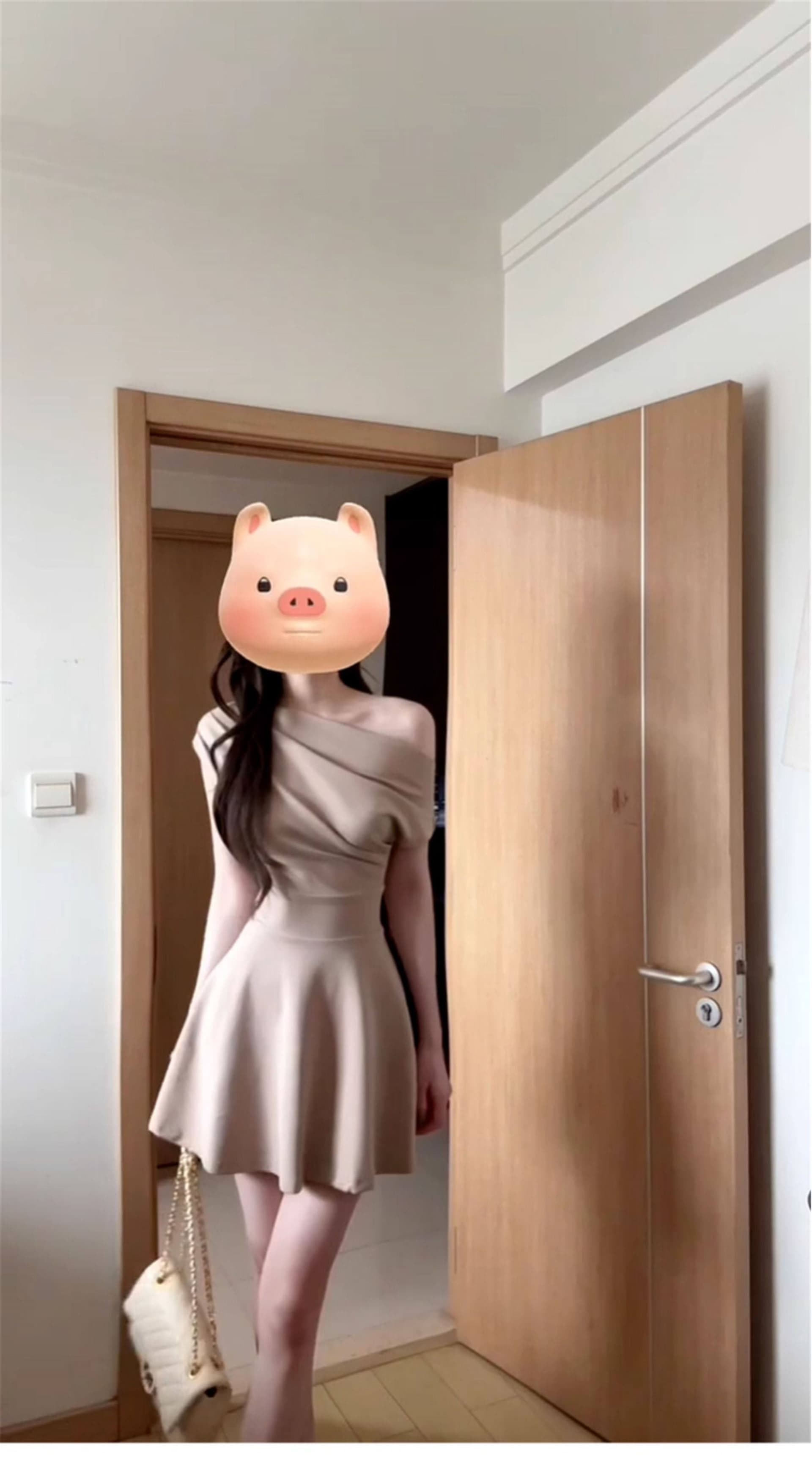 프랑스식 순수한 욕망 바람 단색 비스듬한 어깨 드레스 아이들 2026 새로운 여름 품격 허리 수축 슬림해 보이는 한 마디 미니 스커트 상세 이미지 4