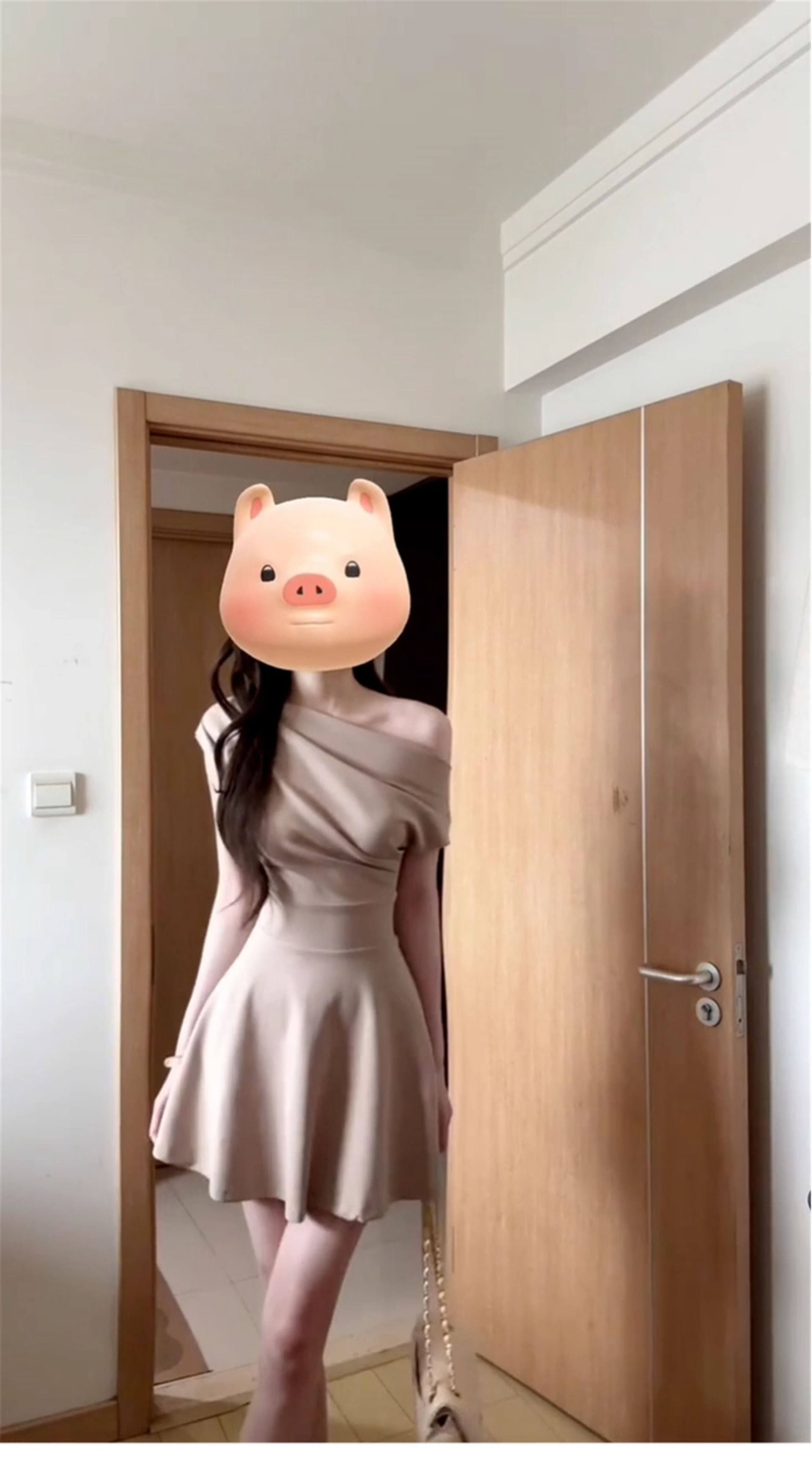 프랑스식 순수한 욕망 바람 단색 비스듬한 어깨 드레스 아이들 2026 새로운 여름 품격 허리 수축 슬림해 보이는 한 마디 미니 스커트 상세 이미지 6