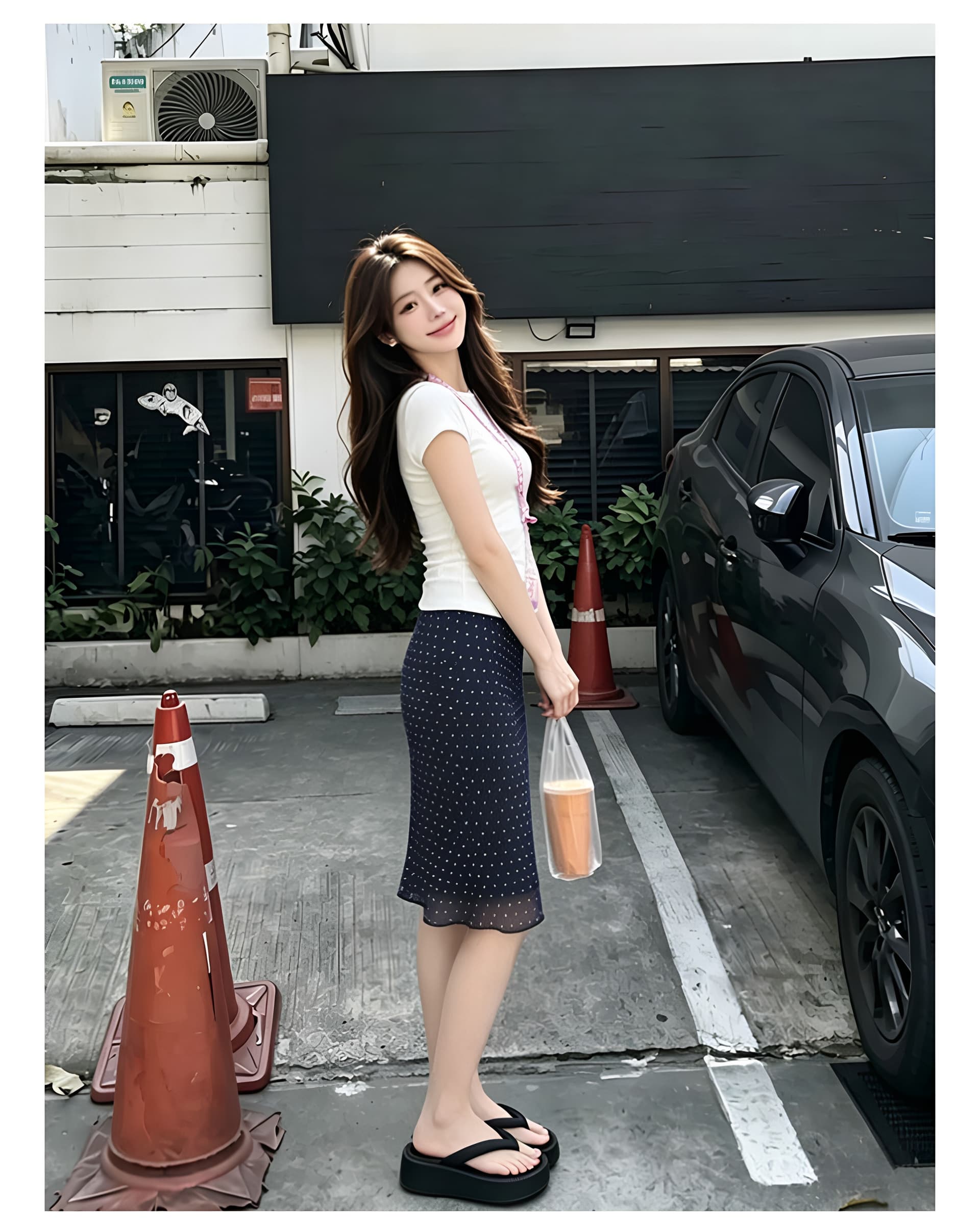 파란색 도트 무늬 반신 스커트 여성 초기 여름 아름다운 자이언트 잘 생긴 작은 세트 한 마디 타이트 스커트 짧은 치마 miu 부서 착용 가져 가라. 상세 이미지 22