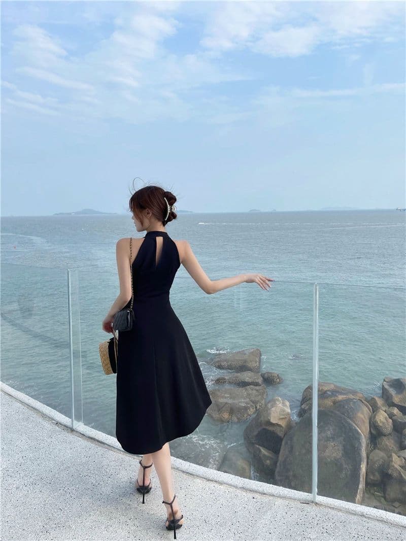 슬립 행침 목 해변가 여행 휴가 옷 해변 드레스 아이들 여름 롱 스커트 삼아 여행 착용 가져 가라. 드레스 이미지 3