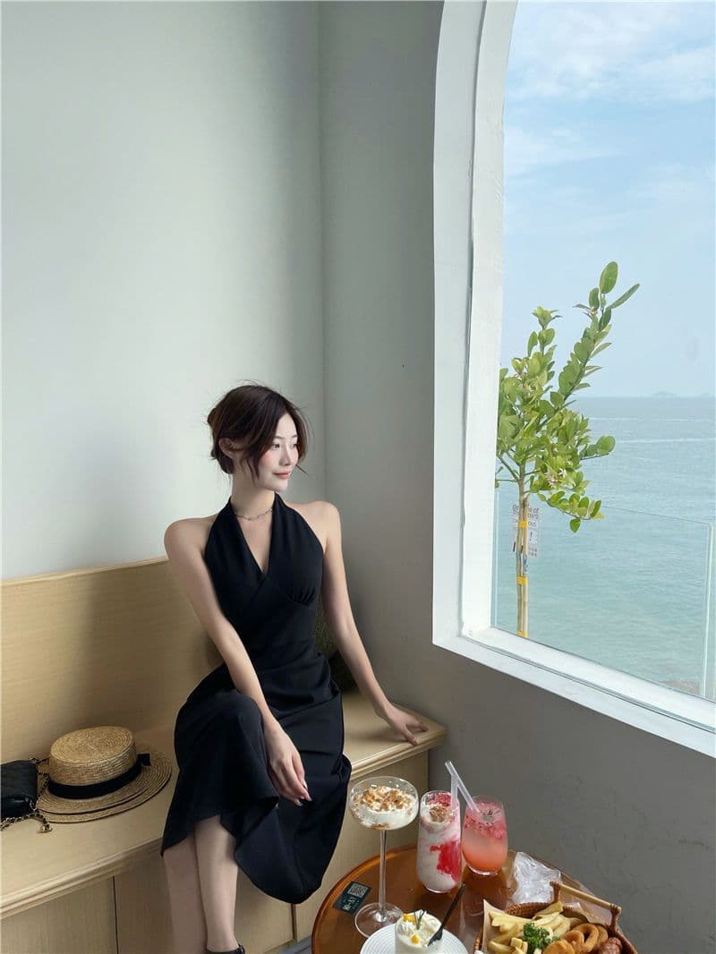 슬립 행침 목 해변가 여행 휴가 옷 해변 드레스 아이들 여름 롱 스커트 삼아 여행 착용 가져 가라. 드레스 상세 이미지 4