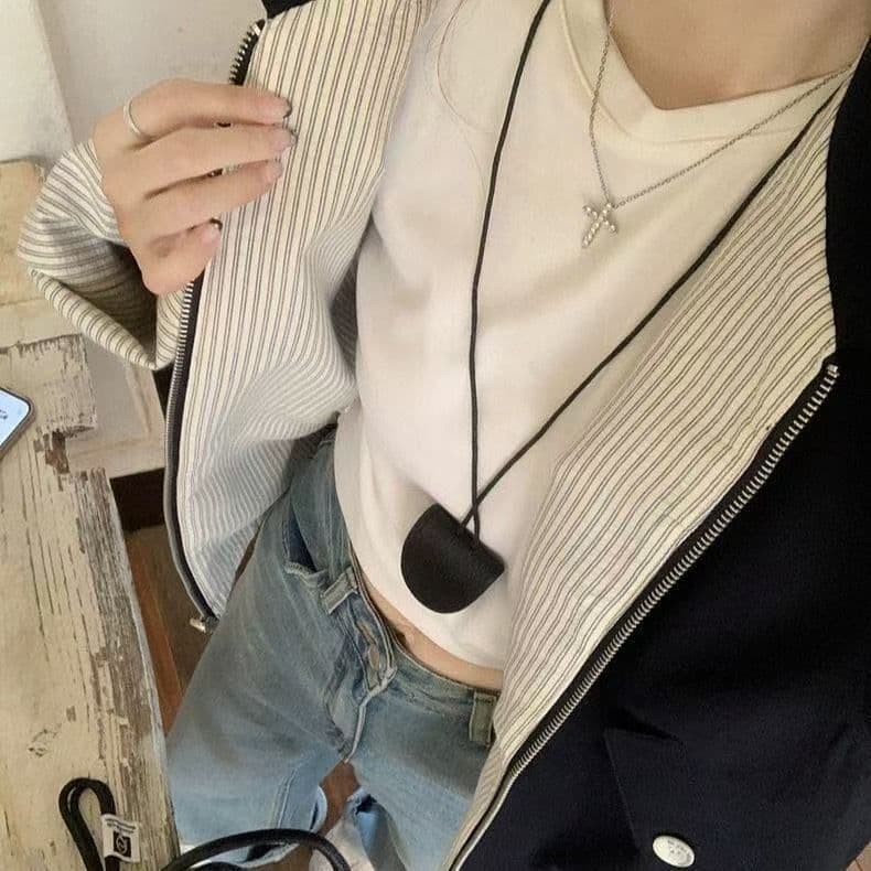 vibe 바람 2026 이른 봄 새로운 폴로 칼라 스트라이프 재킷 양면 착용 긴팔 루즈핏 쇼트 스타일 재킷 출퇴근 맨위 이미지 4