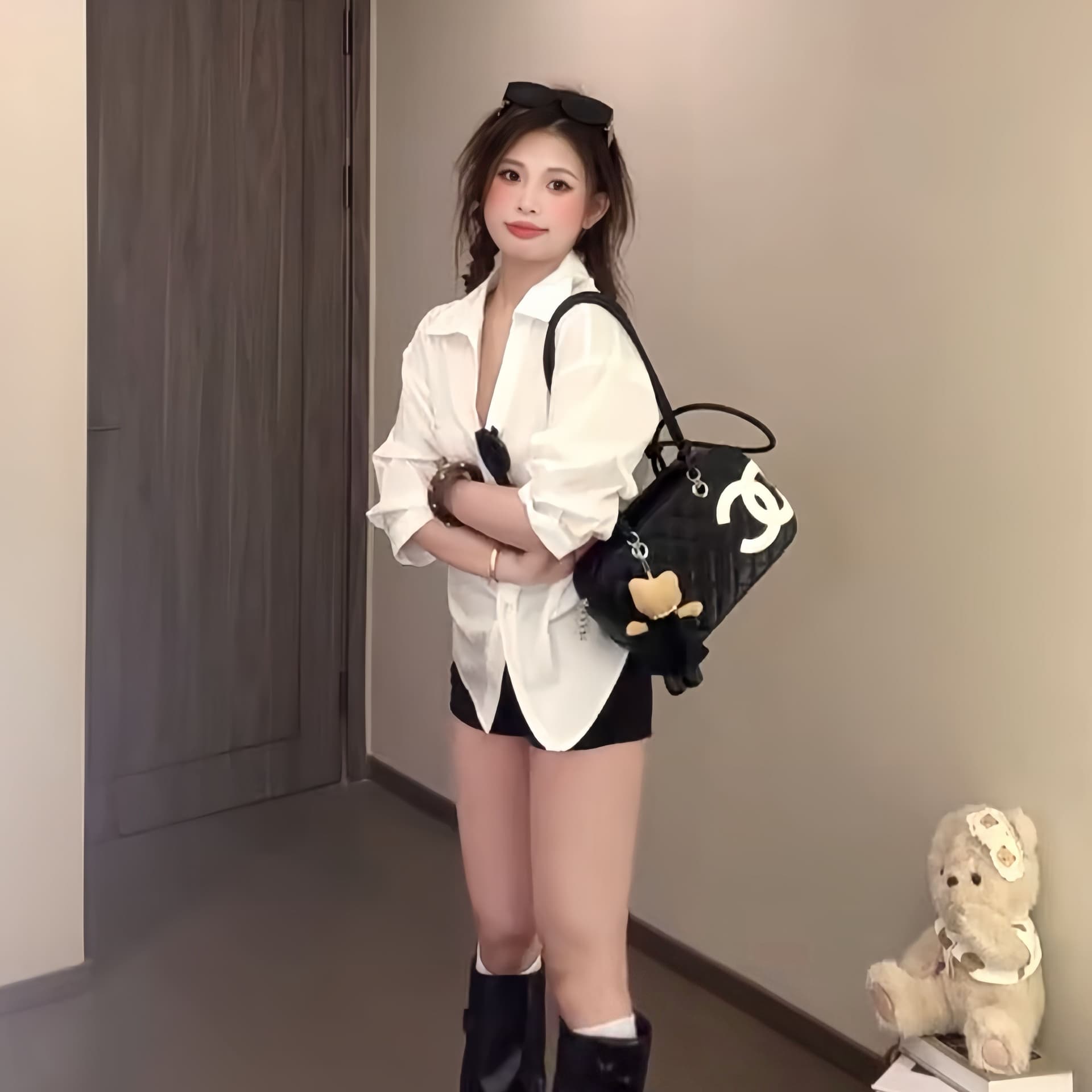 프랑스식 고유 한 아름다운 사소한 작은 맨위 셔츠 여성 출퇴근 착용 가져 가라. 2026 새로운 폭발 품격 이미지 5