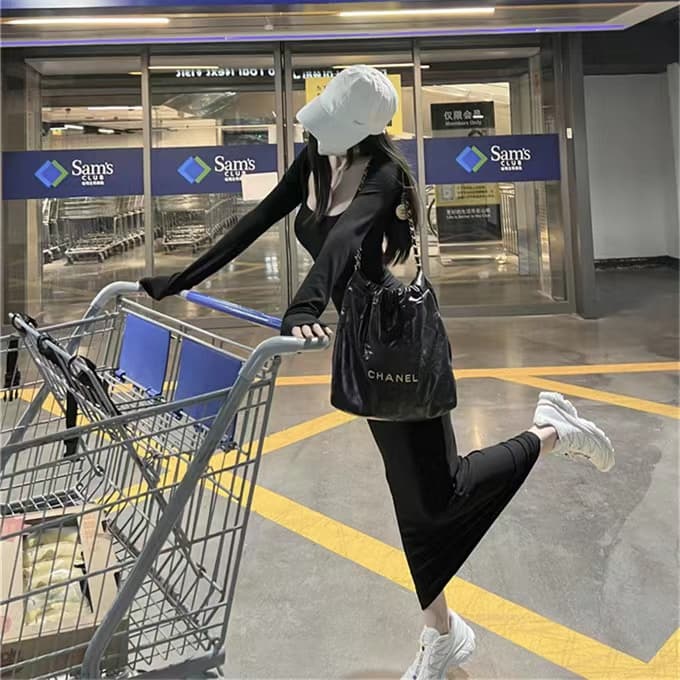 순수한 욕망 바람 긴팔 여성 드레스 가을 달콤한 핫걸 광장 칼라 품격 타이트 타이트 스커트 만나는 롱 코트 인어 꼬리 치마 상세 이미지 16