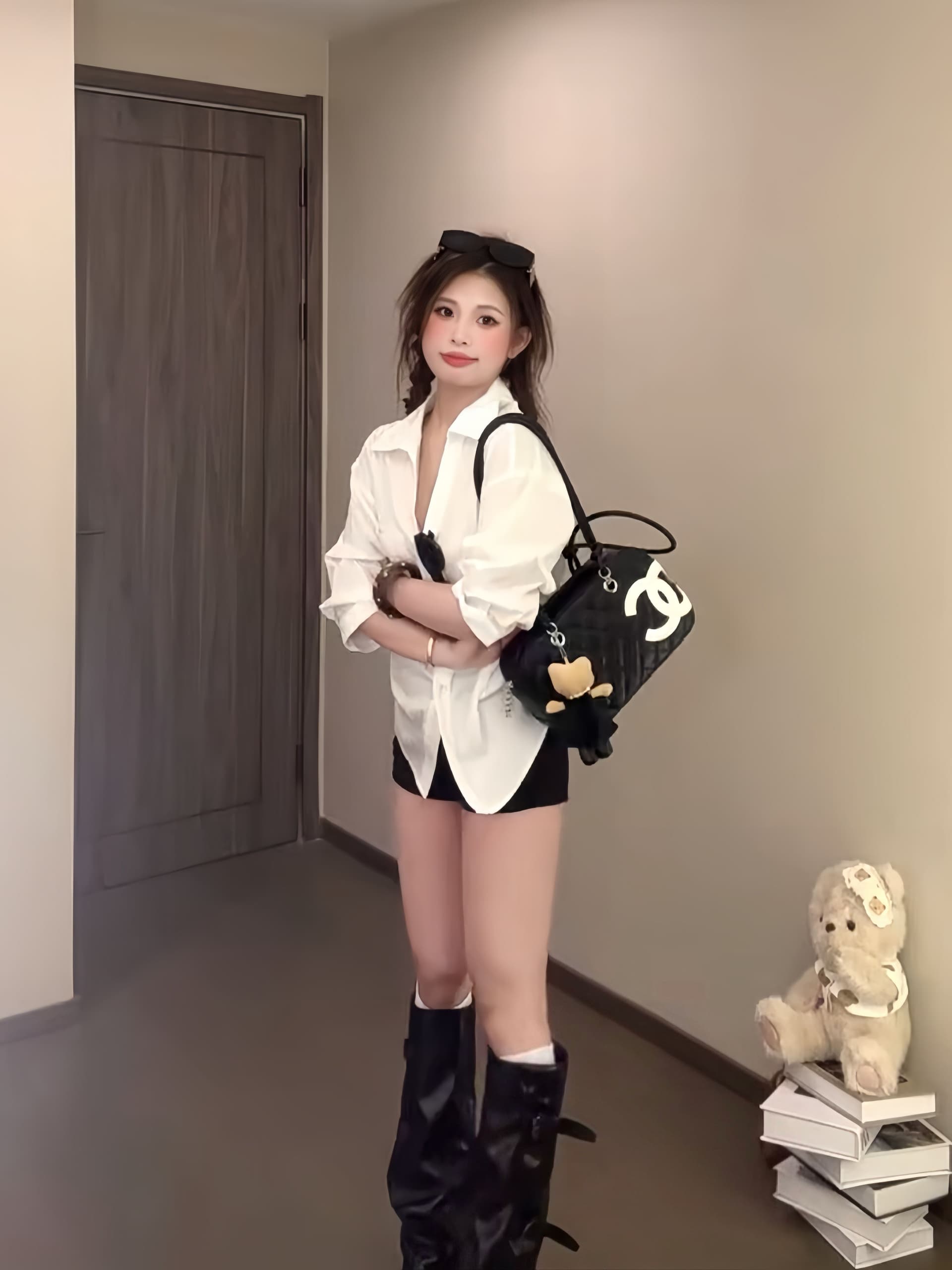 프랑스식 고유 한 아름다운 사소한 작은 맨위 셔츠 여성 출퇴근 착용 가져 가라. 2026 새로운 폭발 품격 상세 이미지 3