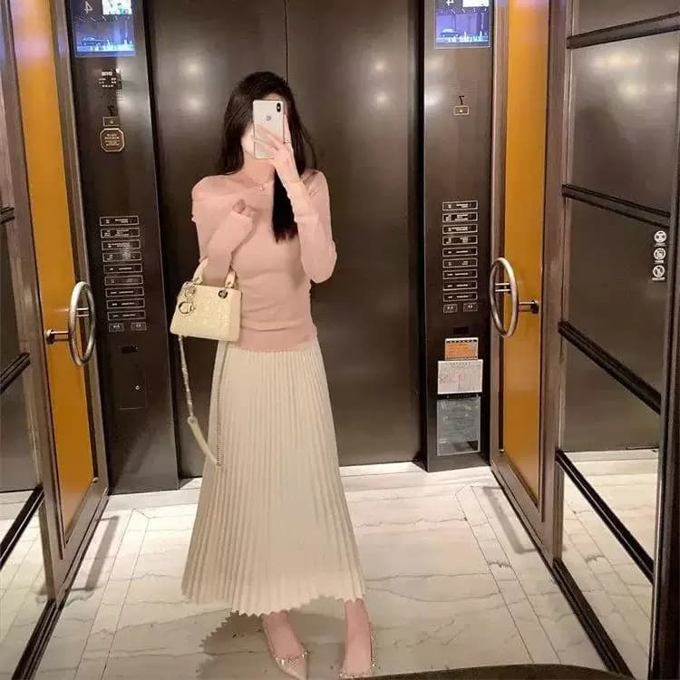 자이언트 잘 생긴 ~ 중 플리츠 반신 스커트 2026 새로운 품격 미니멀리즘 배 종류 몸 허리밴드 다용도 치마 상세 이미지 5