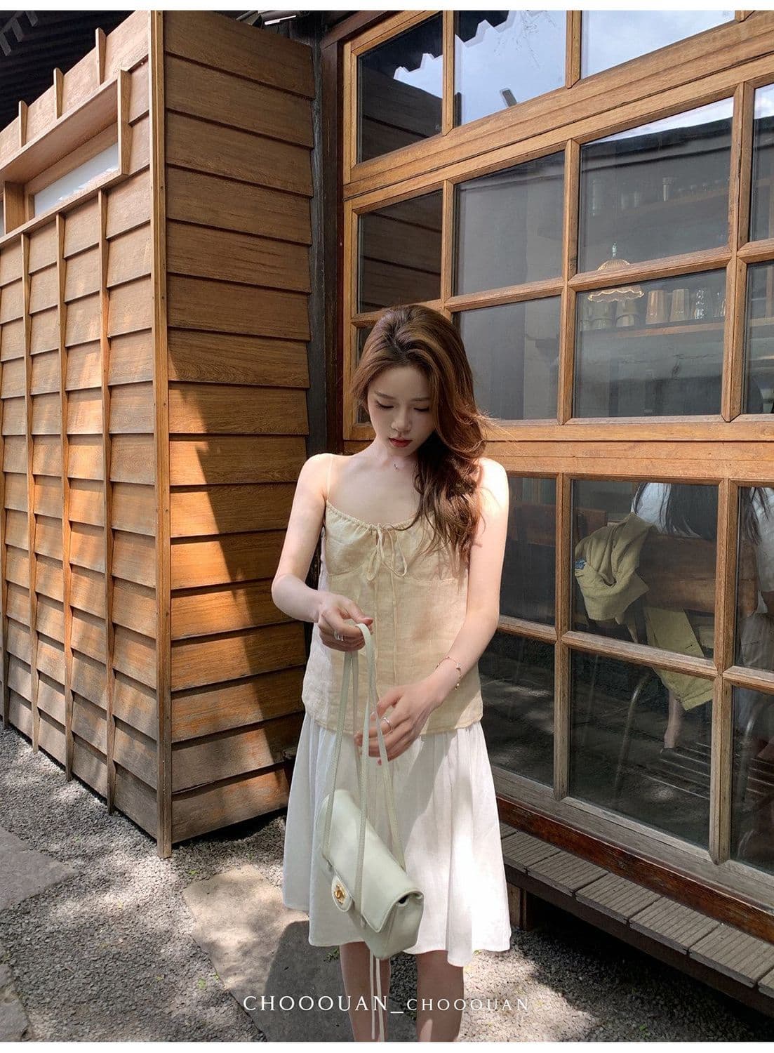 레이스 조각 탑 그램 하프 치마 여성 2026 봄 가을 새로운 반신 스커트 미니멀리즘 품격 화이트 5 점 치마 상세 이미지 7