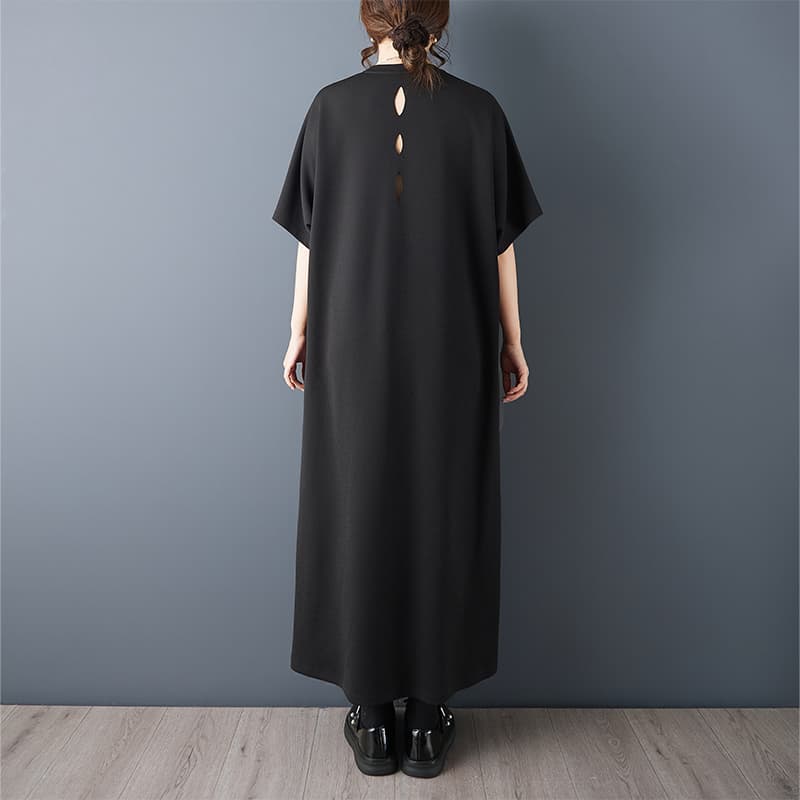실사 검정색 작은 대중 Chic 드레스 여름 새로운 루즈핏 품격 스트레이트 치마 이미지 4