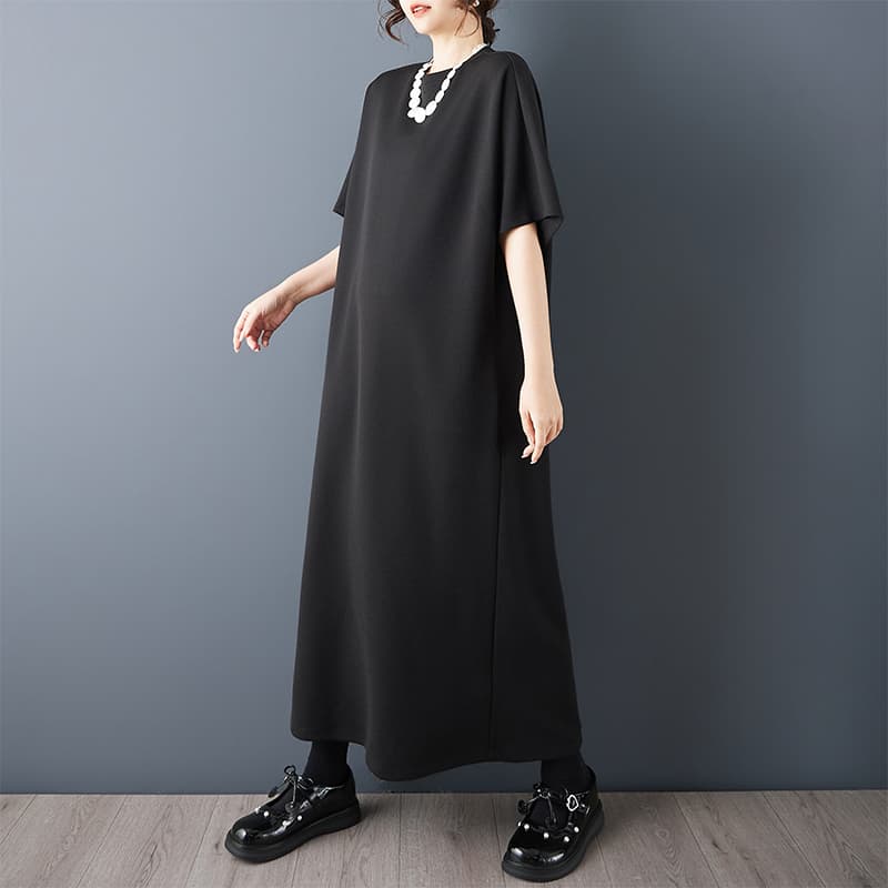 실사 검정색 작은 대중 Chic 드레스 여름 새로운 루즈핏 품격 스트레이트 치마 이미지 3