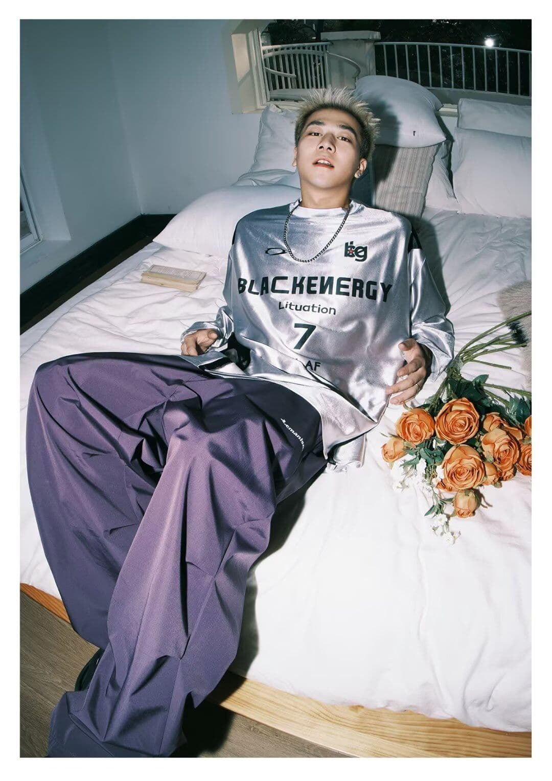 아메리칸 저지 실버 긴팔 티셔츠 남자 패치워크 배색 알파벳 프린트 운동 남자 조수 브랜드 맨위 새로운 ins 상세 이미지 5