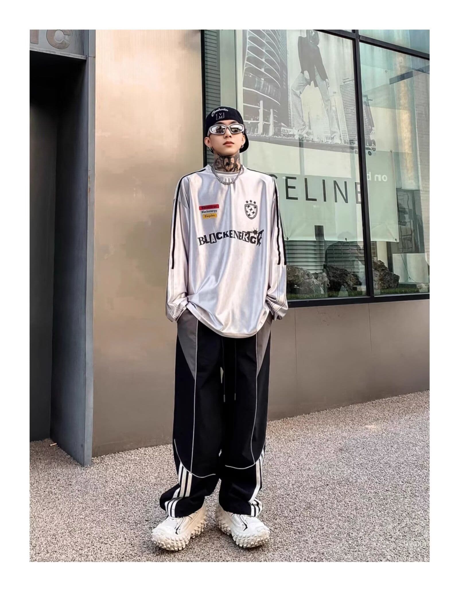 루즈핏 종류 트렌디 통기성 긴팔 작은 대중 웃음 하 ins 남녀 부드럽게 악당 잘 생긴 티셔츠 청소년 알파벳 봄 가을 일상 상세 이미지 8