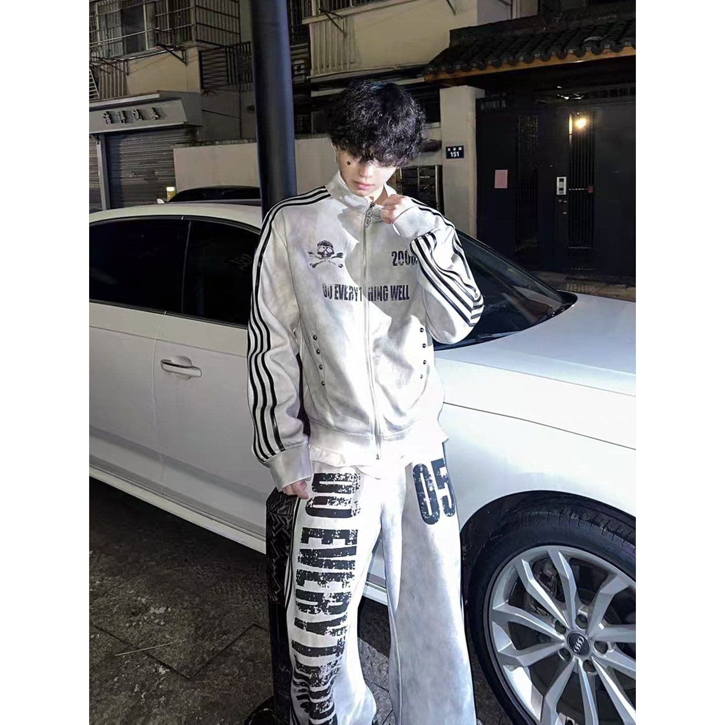 아메리칸 레트로 워싱 스프레이 더러운 마 오래된 후드티 남녀 봄 가을 거리 스탠드 칼라 재킷 재킷 시각 부서 맨위 이미지 4