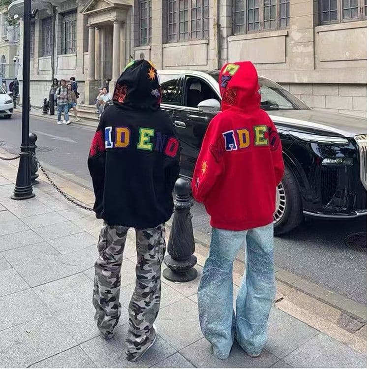 2026 새로운 봄 아메리칸 색상 수건 자수 후드 티 스웨터 이미지 3