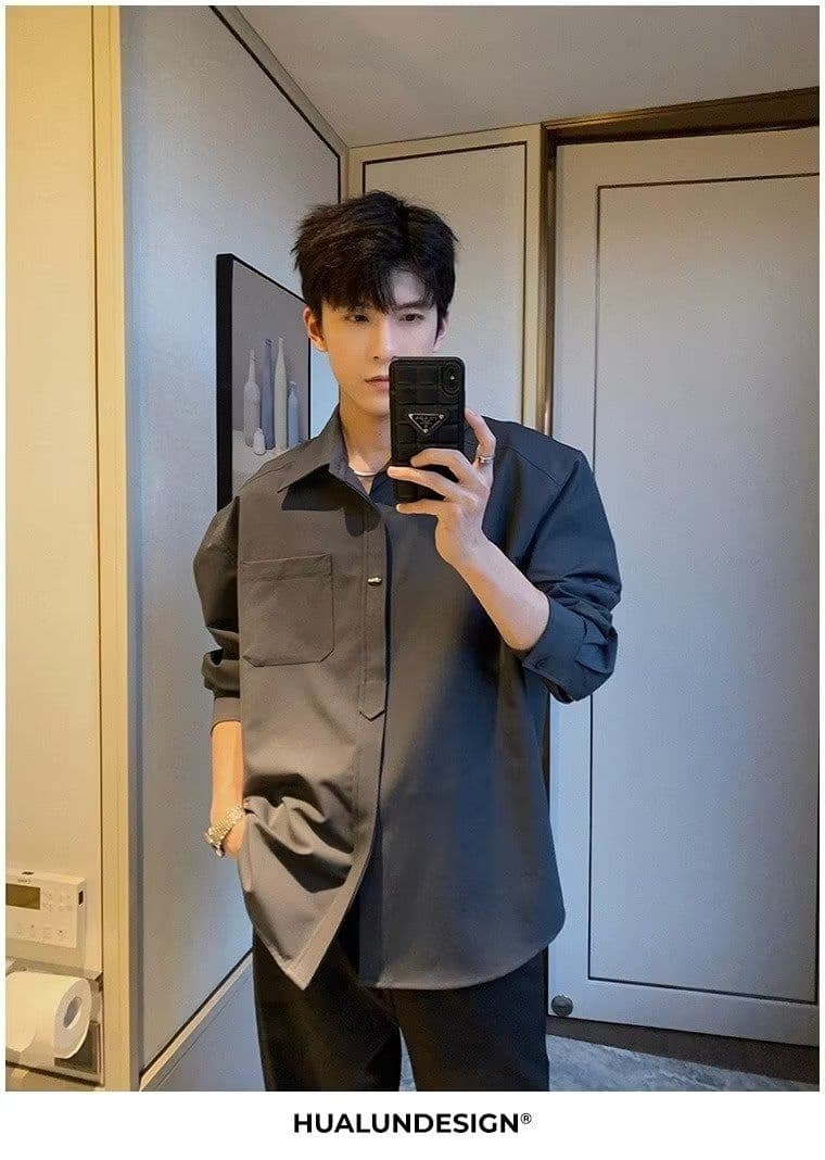 2026 새로운 긴팔 디자인 센스 작은 대중 셔츠 빛 요리 한 바람 남성 의류 맨위 봄 고급 빅 사이즈 재킷 상세 이미지 21