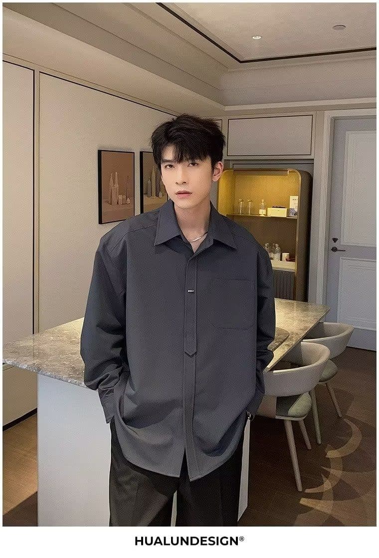 2026 새로운 긴팔 디자인 센스 작은 대중 셔츠 빛 요리 한 바람 남성 의류 맨위 봄 고급 빅 사이즈 재킷 상세 이미지 22