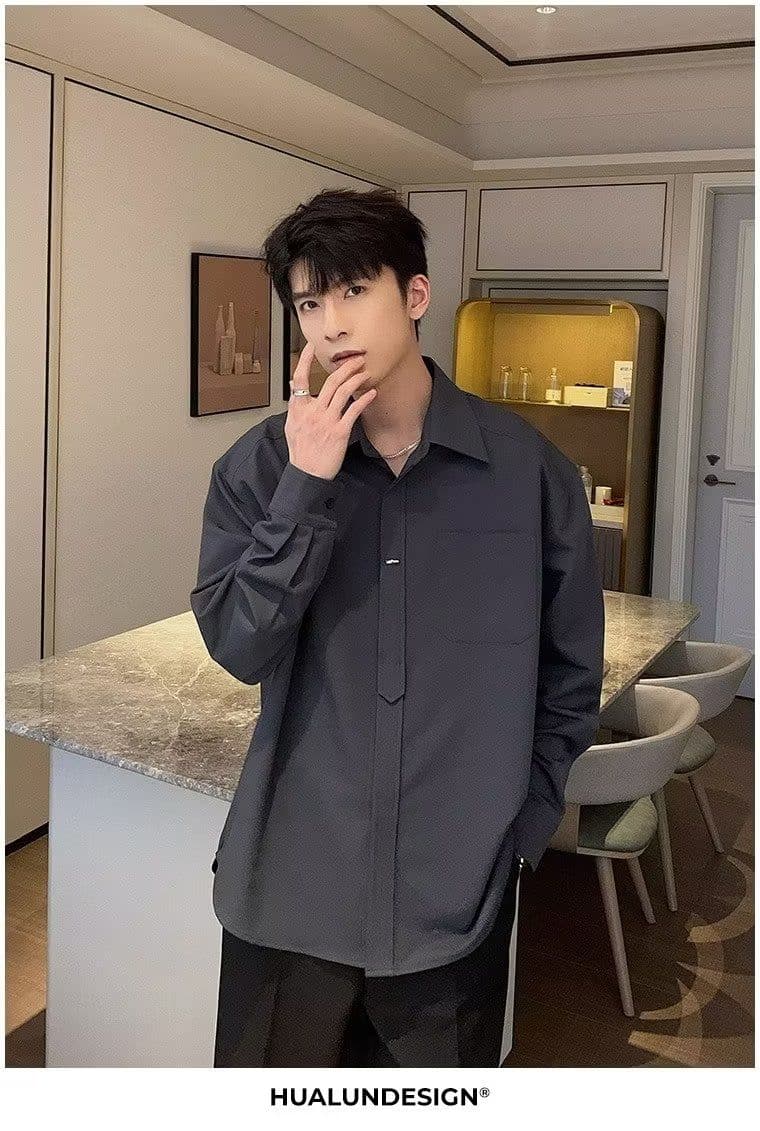 2026 새로운 긴팔 디자인 센스 작은 대중 셔츠 빛 요리 한 바람 남성 의류 맨위 봄 고급 빅 사이즈 재킷 상세 이미지 23