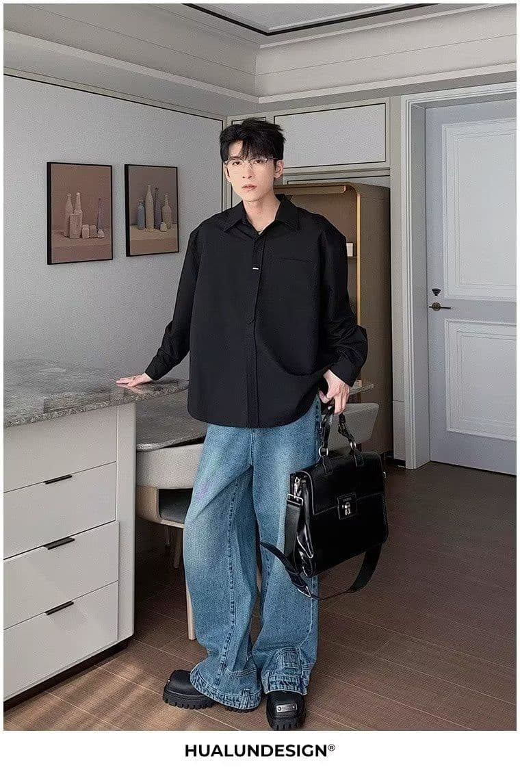 2026 새로운 긴팔 디자인 센스 작은 대중 셔츠 빛 요리 한 바람 남성 의류 맨위 봄 고급 빅 사이즈 재킷 상세 이미지 34