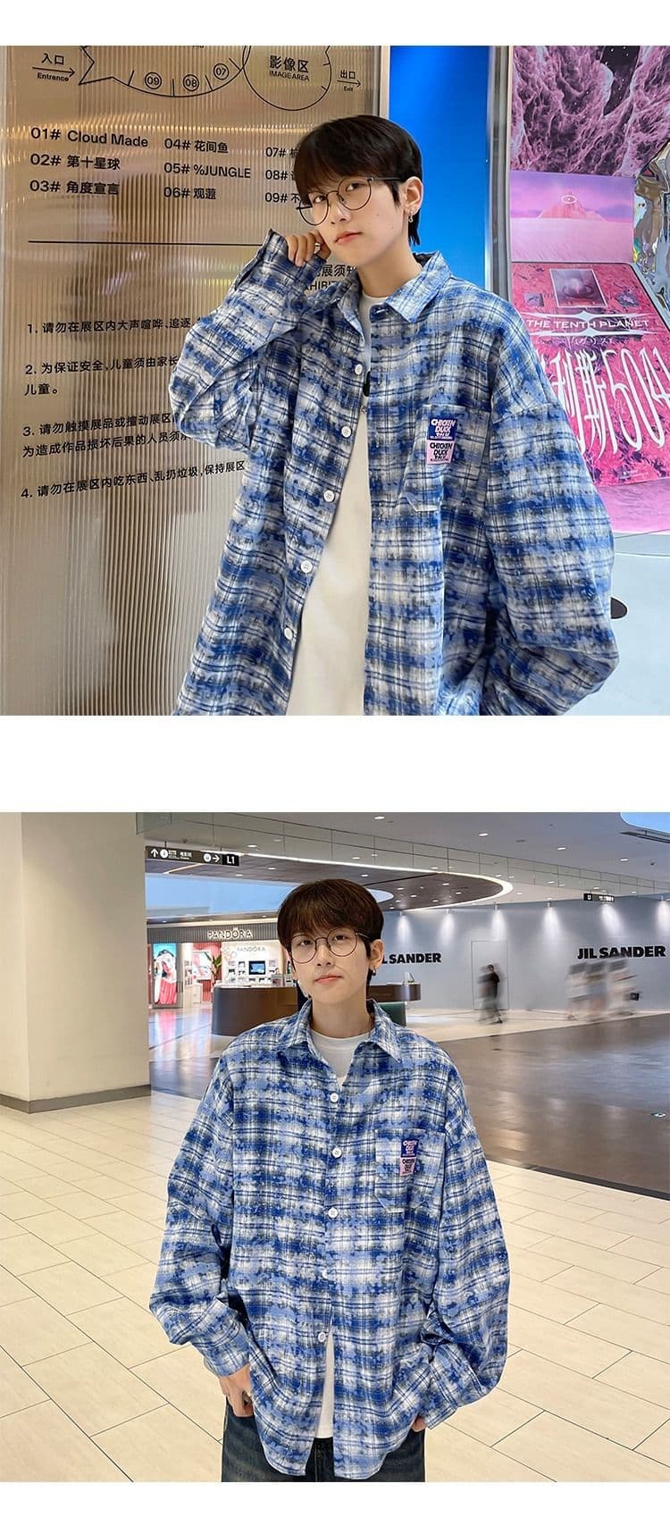 2026 새로운 봄 여름 남자 레트로 홀치기 염색 캐주얼 다용도 셔츠 맨위 상세 이미지 7