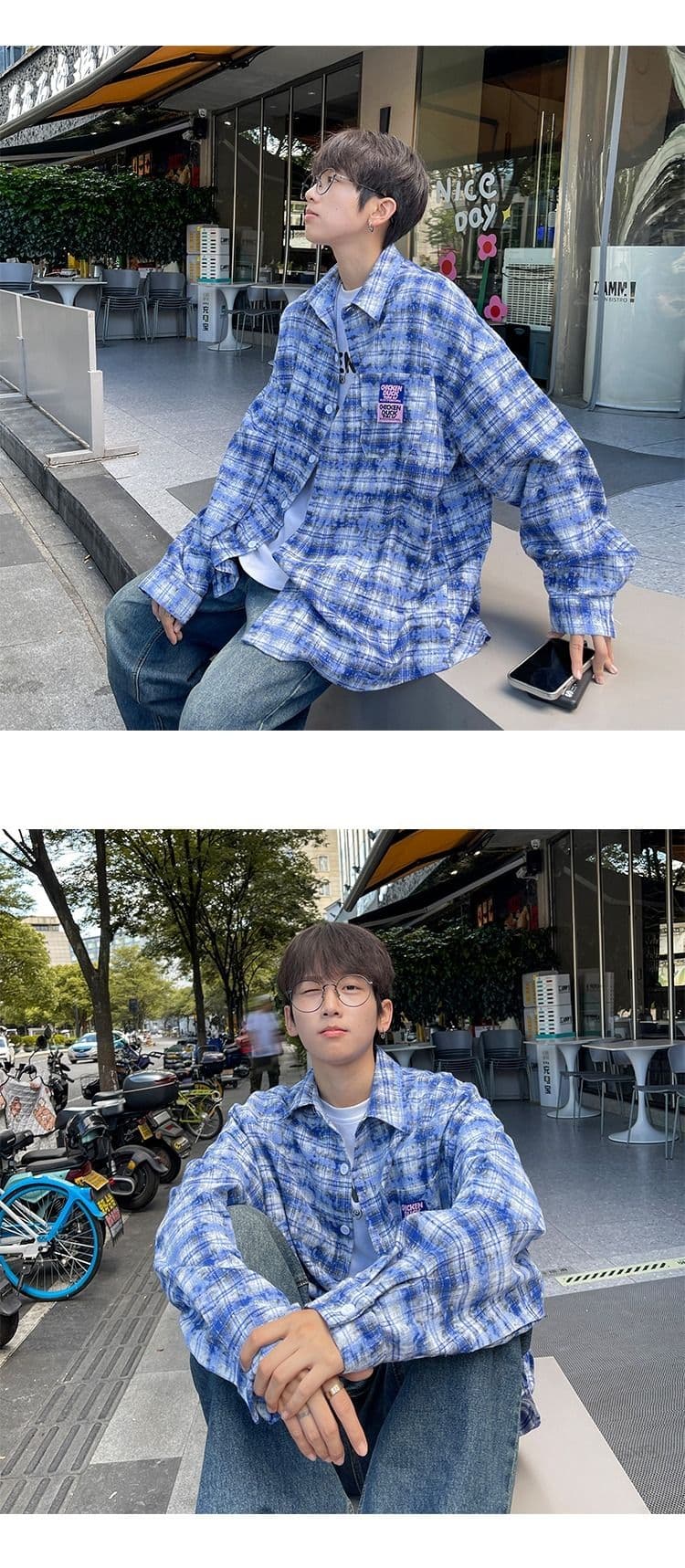2026 새로운 봄 여름 남자 레트로 홀치기 염색 캐주얼 다용도 셔츠 맨위 상세 이미지 12
