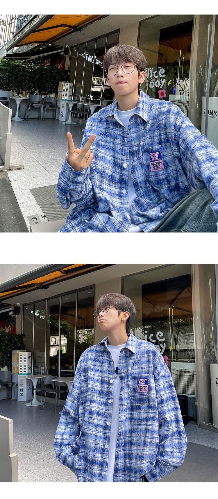 2026 새로운 봄 여름 남자 레트로 홀치기 염색 캐주얼 다용도 셔츠 맨위 상세 이미지 13
