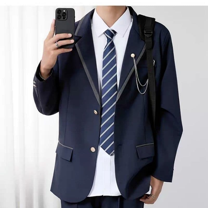 2026 새로운 정장 벨트 브로치 재킷 남녀 학원 스타일 캐주얼 캠퍼스 dk 유니폼 클래스 서비스 이미지 3