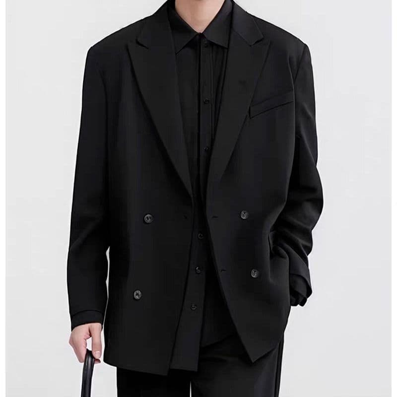 2026 새로운 이중 버튼 정장 남성 정장 봄 캐주얼 비즈니스 블레이저 남성 의류 결혼 예복 한국 스타일 이미지 5