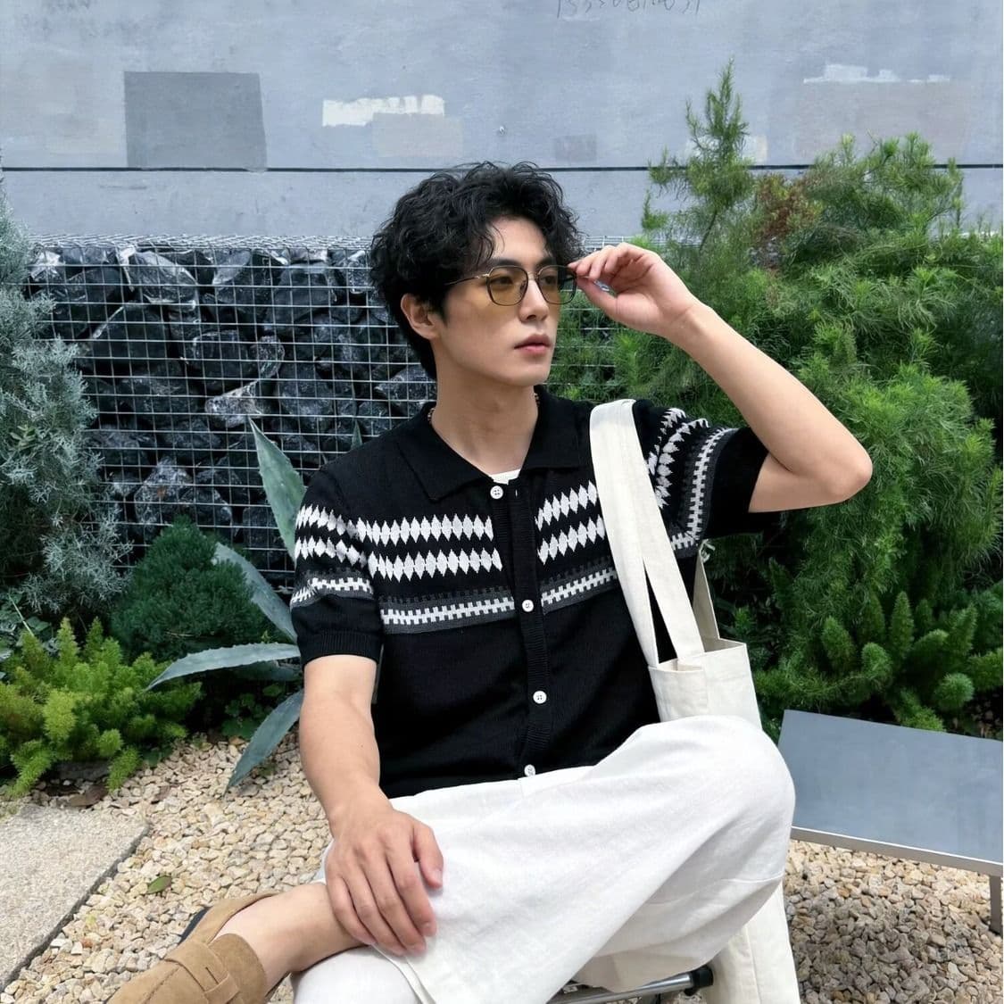 여름 클래식 스트라이프 배색 반팔 POLO 셔츠 남성 폴로 칼라 비즈니스 캐주얼 통기성 니트 카디건 코트 트렌디 이미지 5