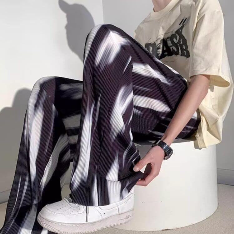 2026 여름 얼음 실크 바지 청소년 홀치기 염색 와이드 레그 팬츠 유럽과 미국 스트레이트 팬츠 남자 bf 아메리칸 레트로 튀김 거리 바지 상세 이미지 7