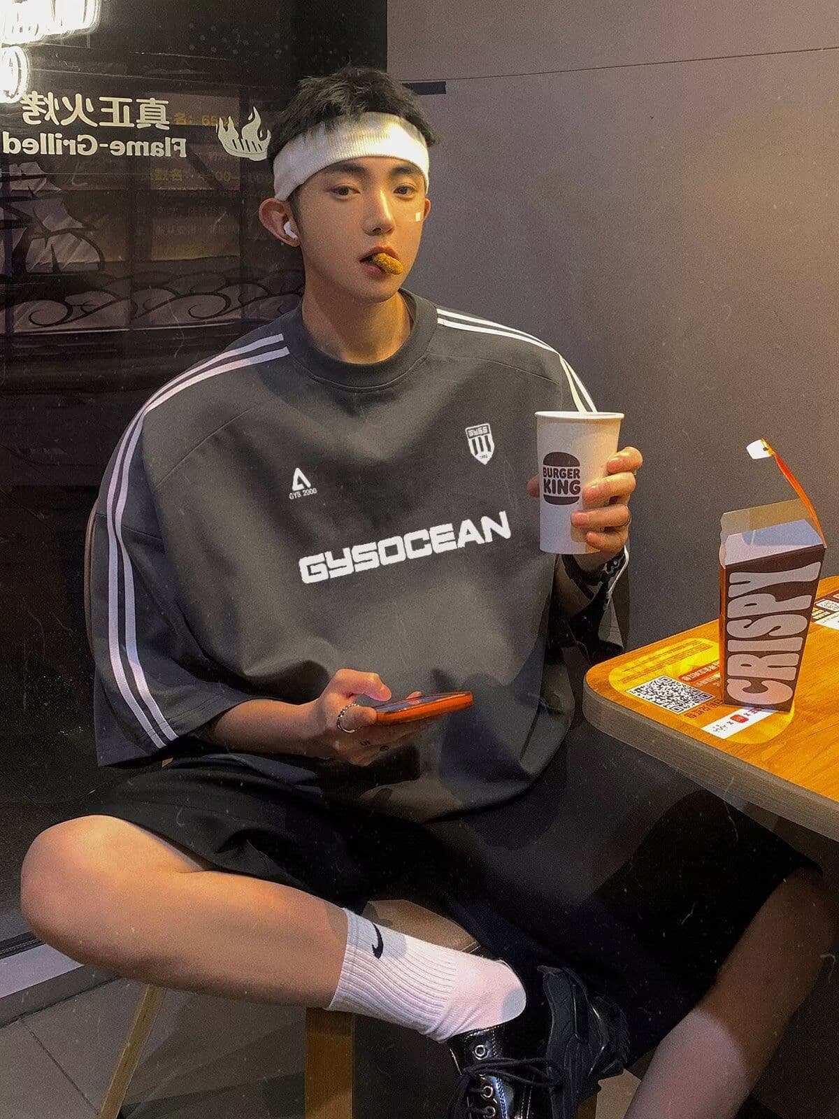 2026 새로운 무거운 청소년 운동 바람 평행 막대 측면 기사 남녀 여름 캐주얼 루즈핏 기본 셔츠 맨위 상세 이미지 12