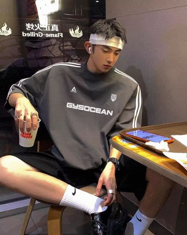 2026 새로운 무거운 청소년 운동 바람 평행 막대 측면 기사 남녀 여름 캐주얼 루즈핏 기본 셔츠 맨위 상세 이미지 23
