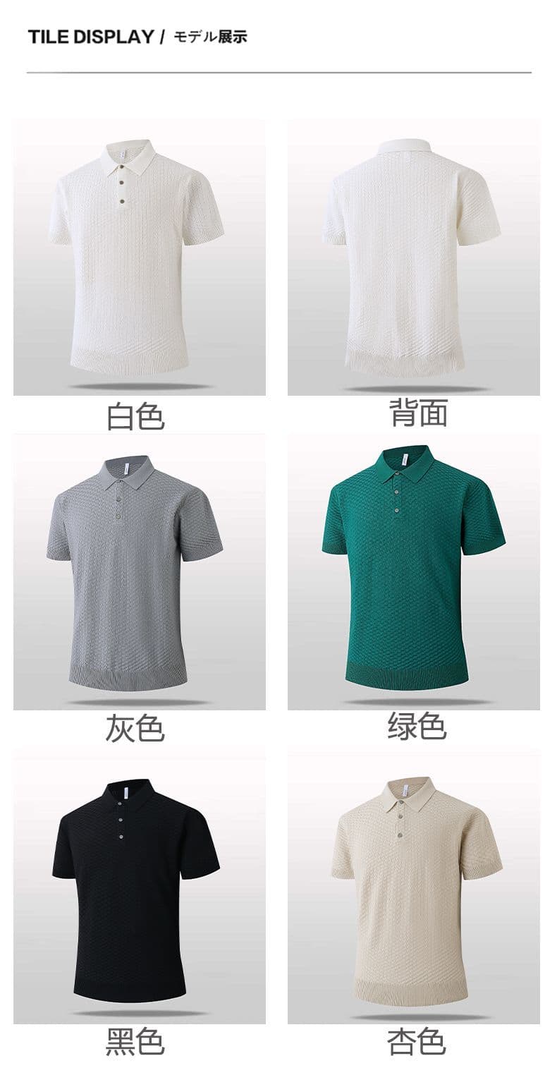 2026 새로운 반팔 여름 POLO 칼라 반팔 티셔츠 남자 아메리칸 레트로 cleanfit 폴로 칼라 니트 스웨터 맨위 상세 이미지 4