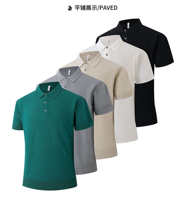 2026 새로운 반팔 여름 POLO 칼라 반팔 티셔츠 남자 아메리칸 레트로 cleanfit 폴로 칼라 니트 스웨터 맨위 상세 이미지 6