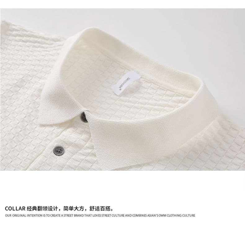 2026 새로운 반팔 여름 POLO 칼라 반팔 티셔츠 남자 아메리칸 레트로 cleanfit 폴로 칼라 니트 스웨터 맨위 상세 이미지 14