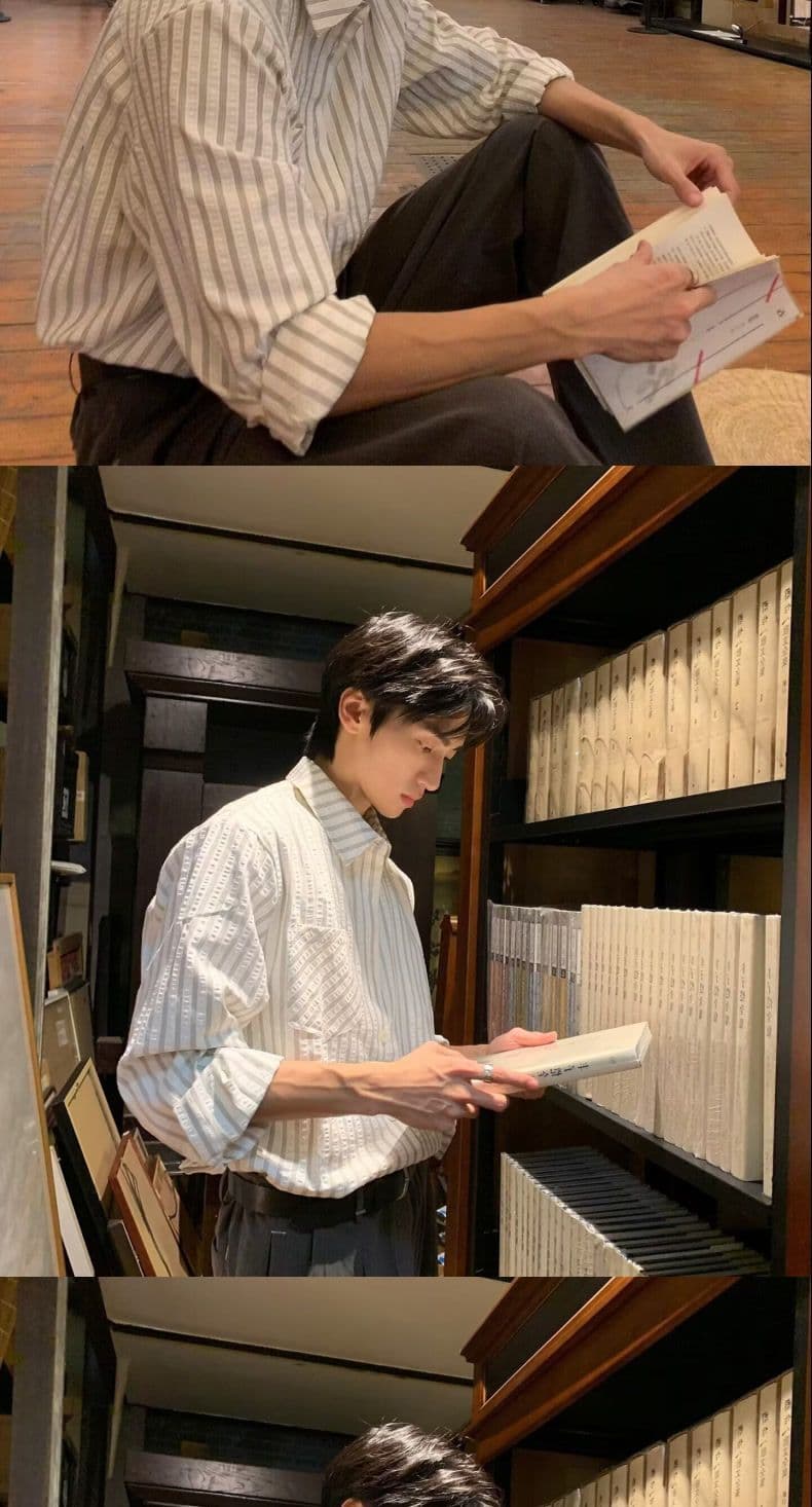 2026 새로운 빛 요리 한 바람 스트라이프 긴팔 셔츠 남성 상세 이미지 6