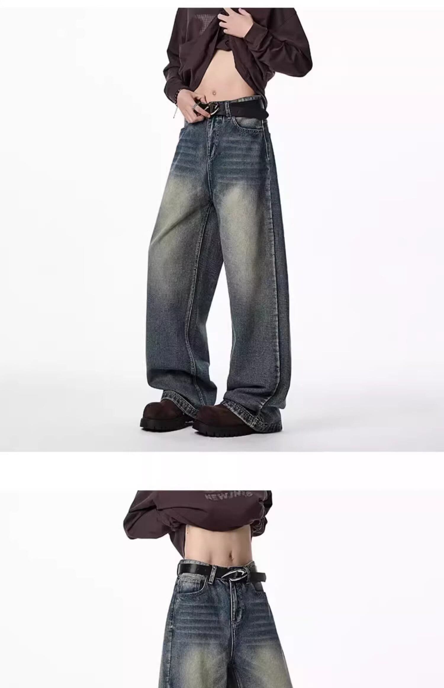 2026 새로운 워싱 스트레이트 청바지 남자 여름 마 오래된 바지 디자인 센스 cleanfit 긴 바지 상세 이미지 11